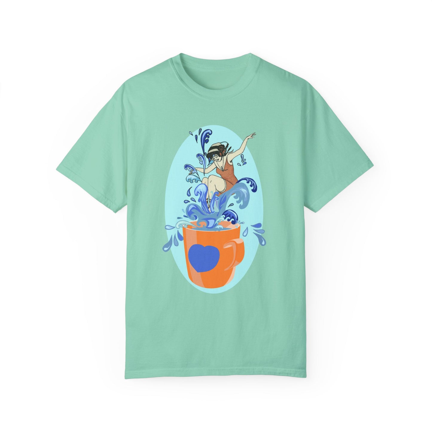 Cup Surfing Graphic Print Shirt Tee Top