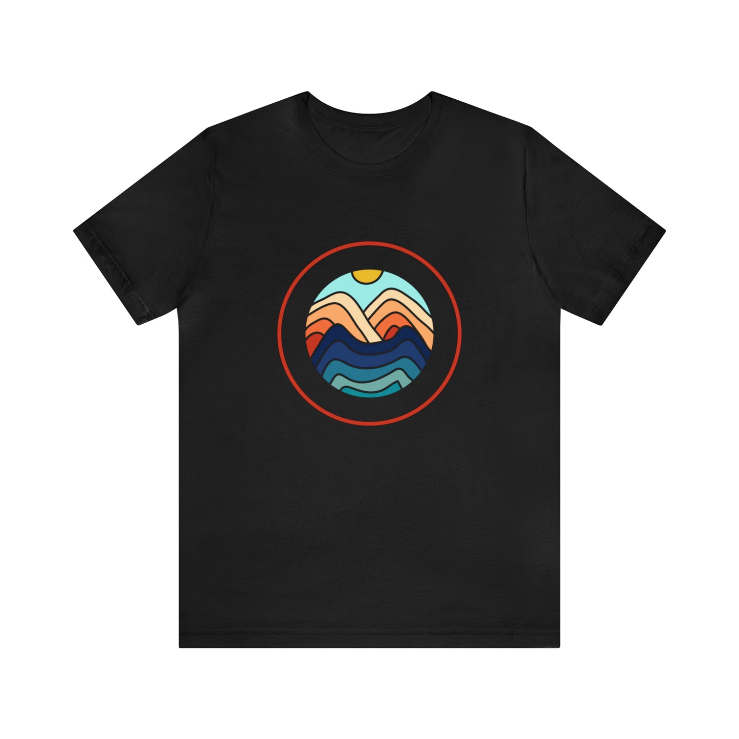 T-Shirt, Men, Seascape, Abstract Sea Print Graphic Tee