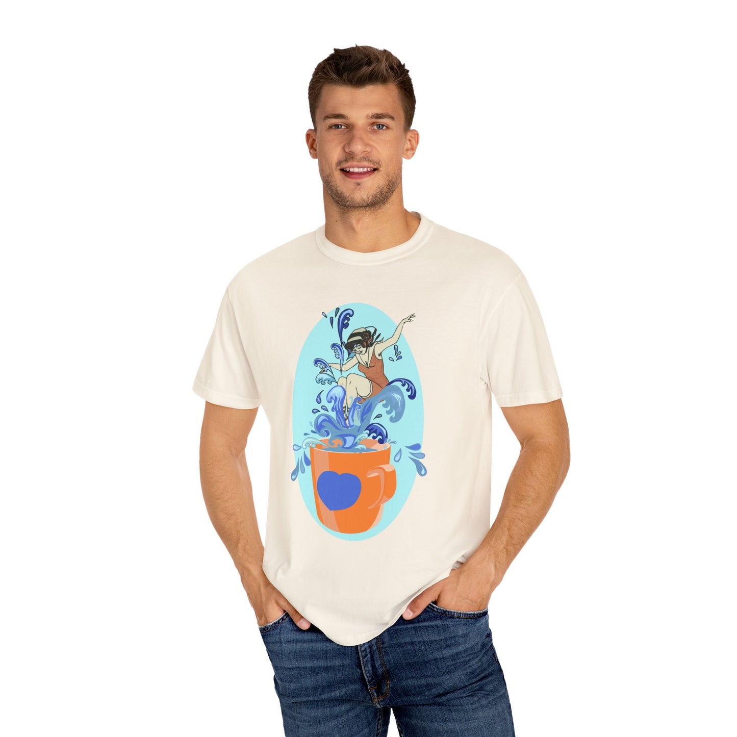 Cup Surfing Graphic Print Shirt Tee Top