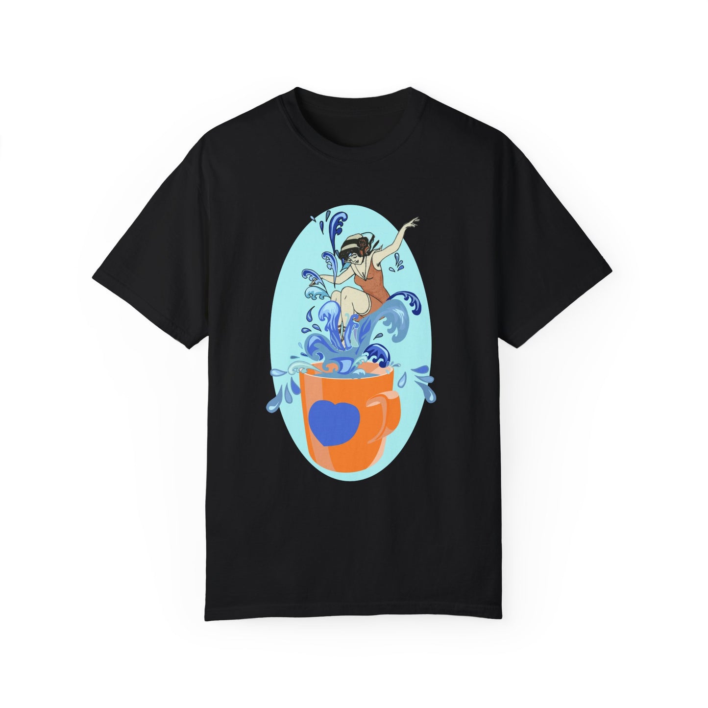 Cup Surfing Graphic Print Shirt Tee Top