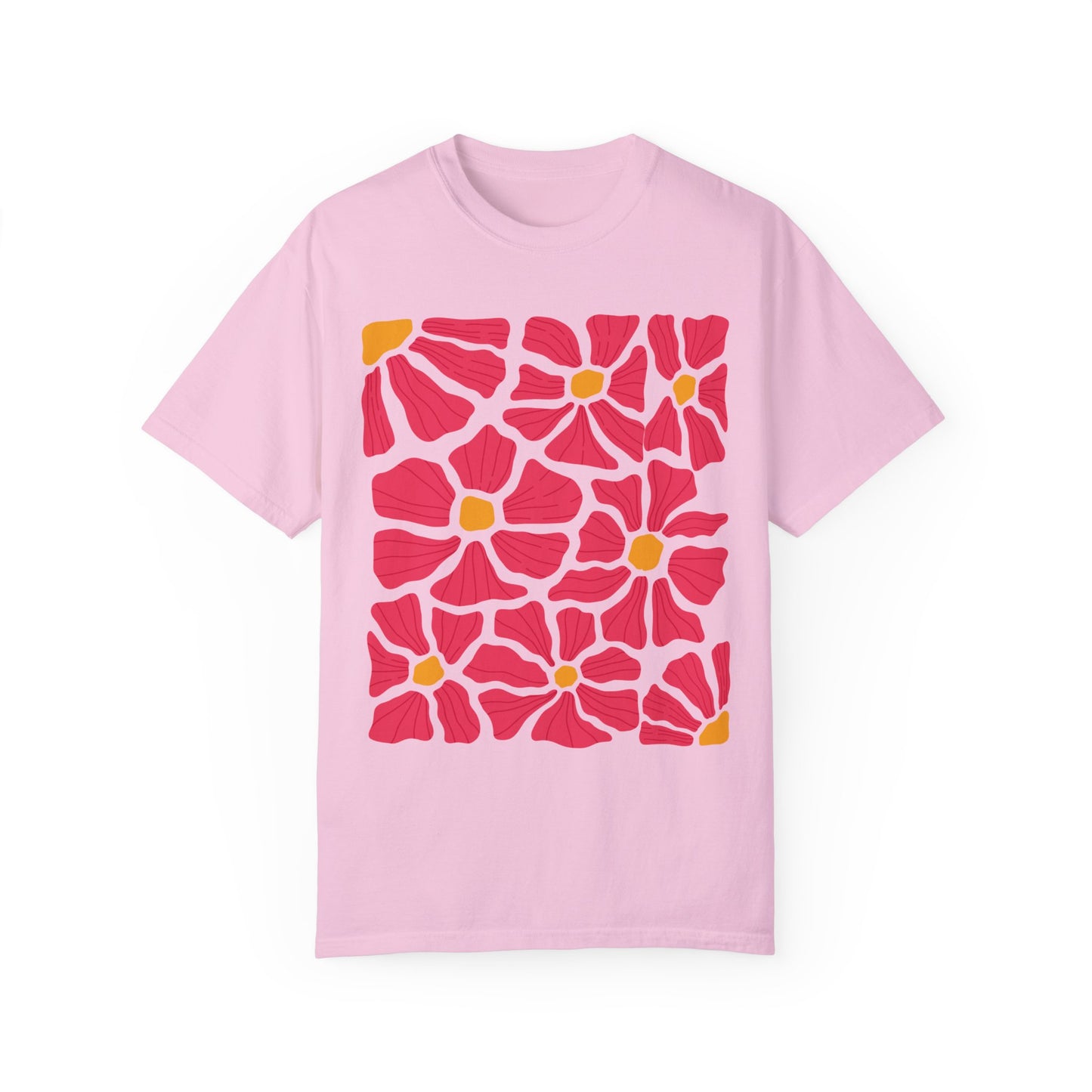 Abstract Matisse Pink Flowers T-Shirt