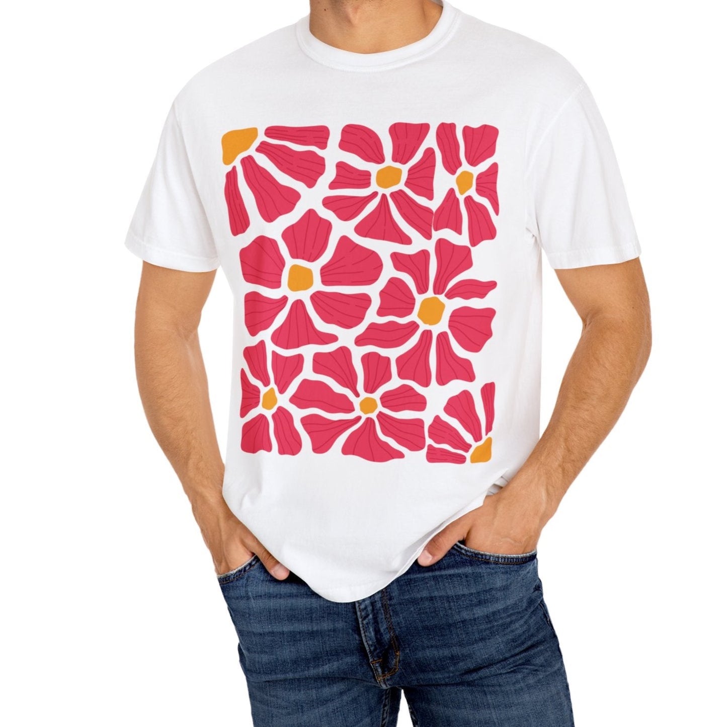 Abstract Matisse Pink Flowers T-Shirt