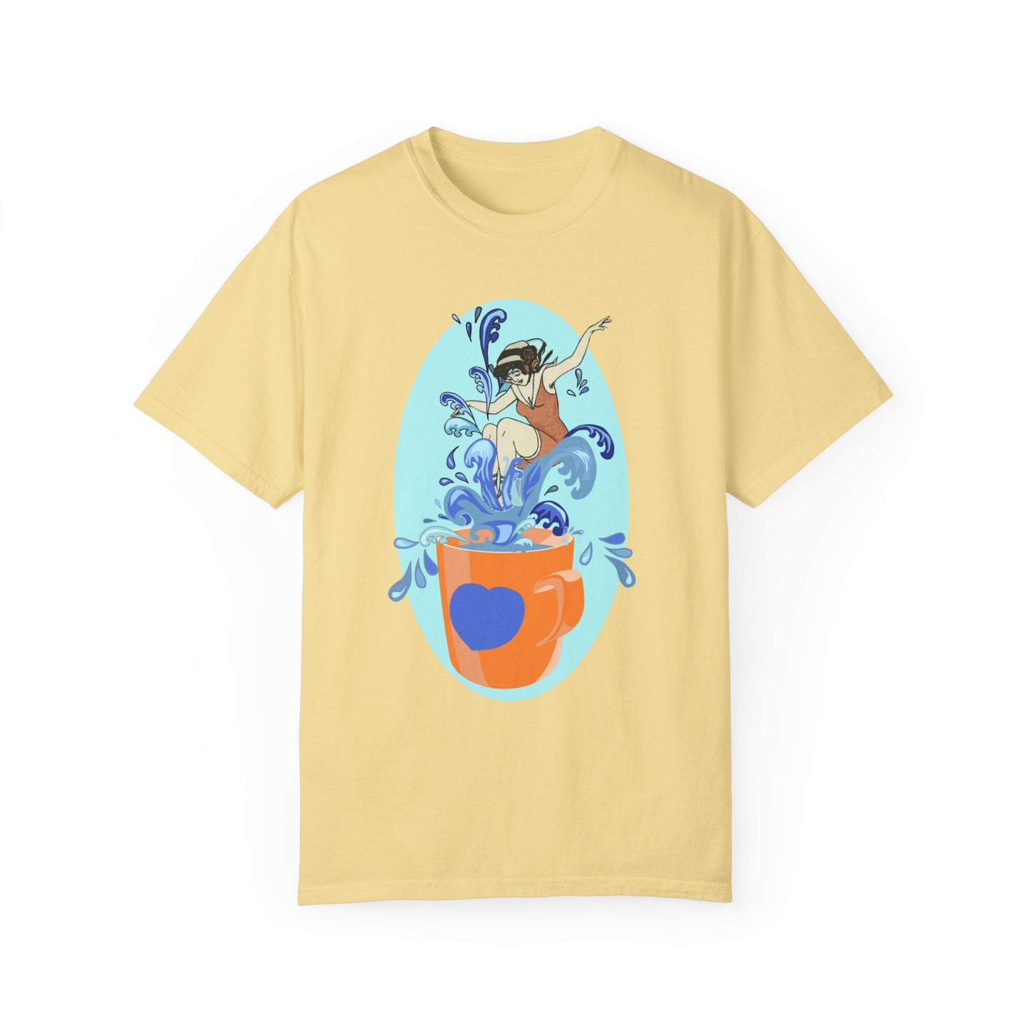 Cup Surfing Graphic Print Shirt Tee Top