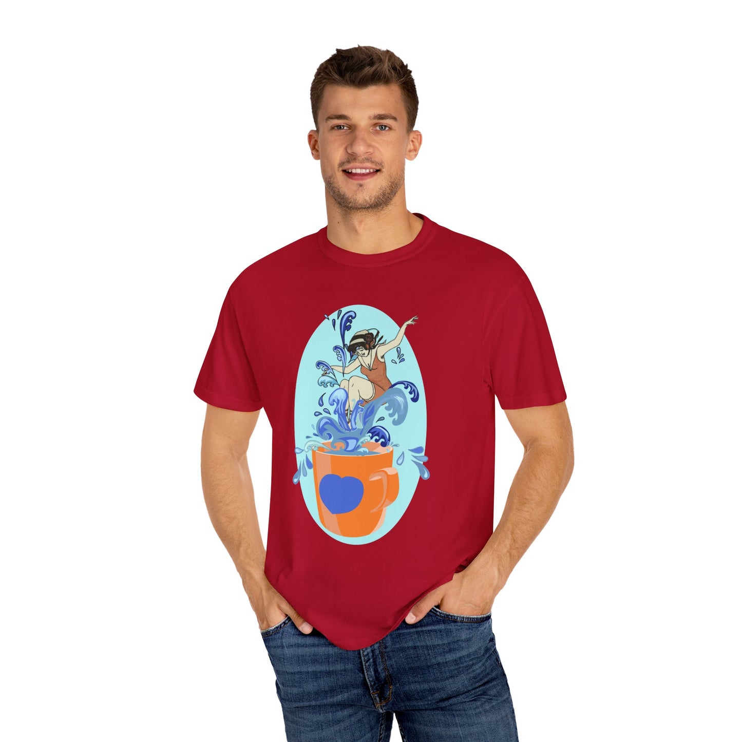 Cup Surfing Graphic Print Shirt Tee Top