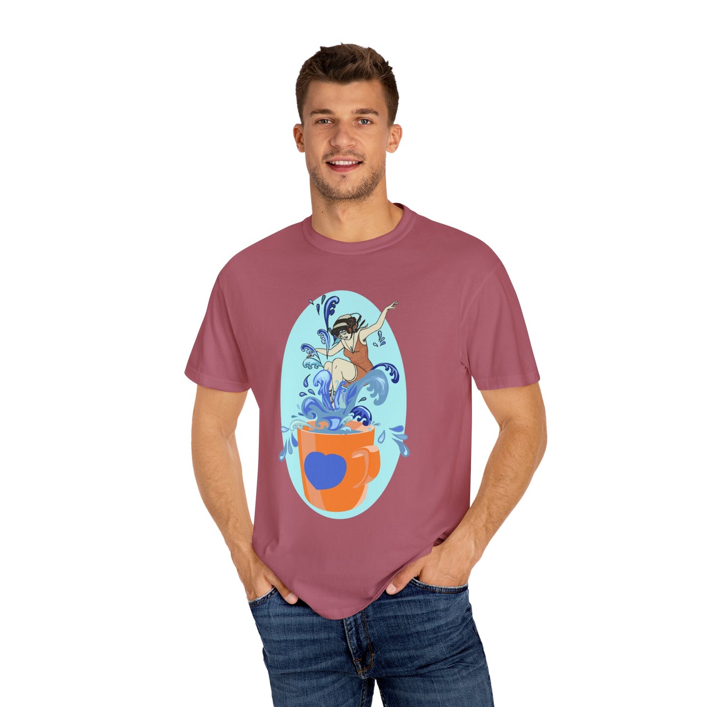 Cup Surfing Graphic Print Shirt Tee Top