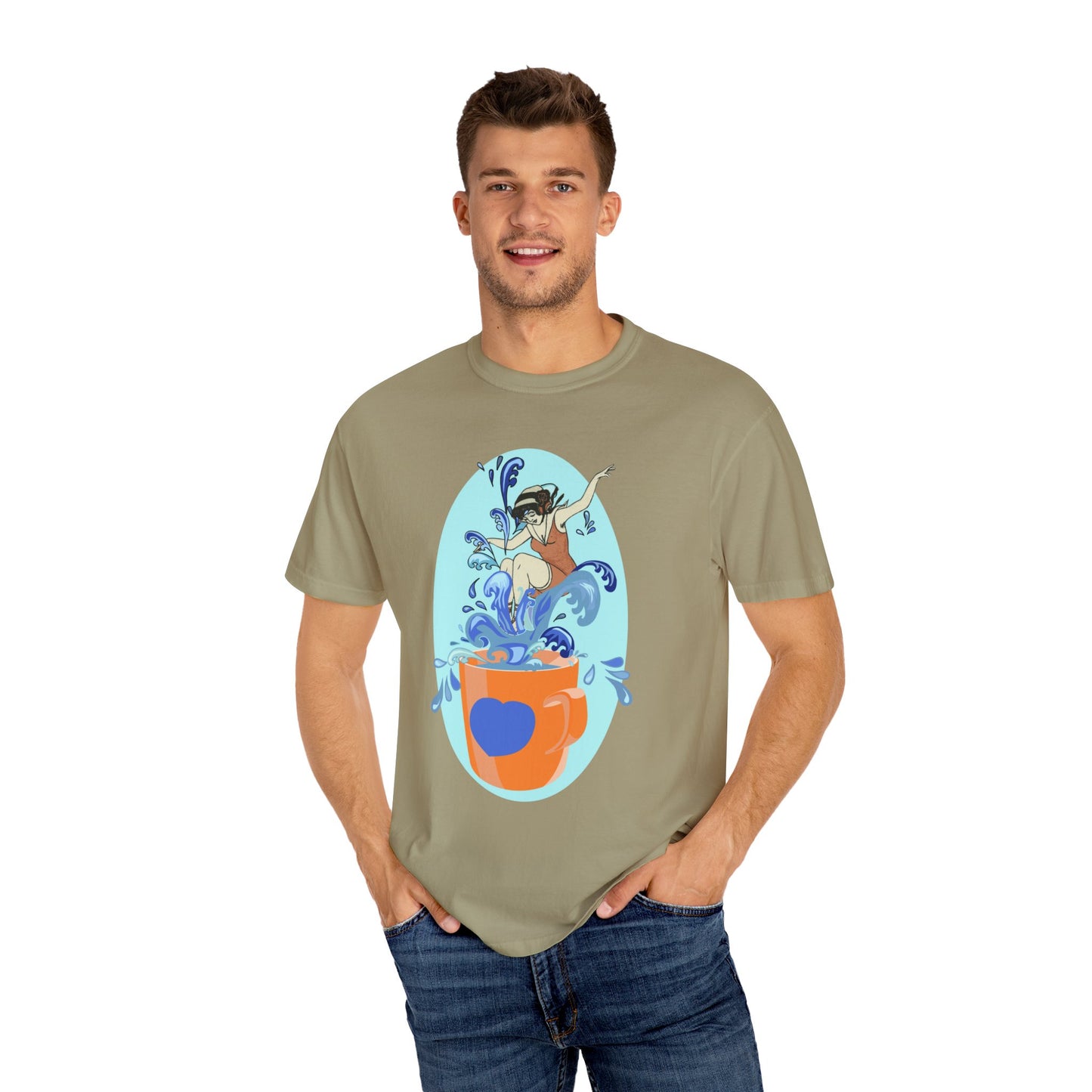 Cup Surfing Graphic Print Shirt Tee Top