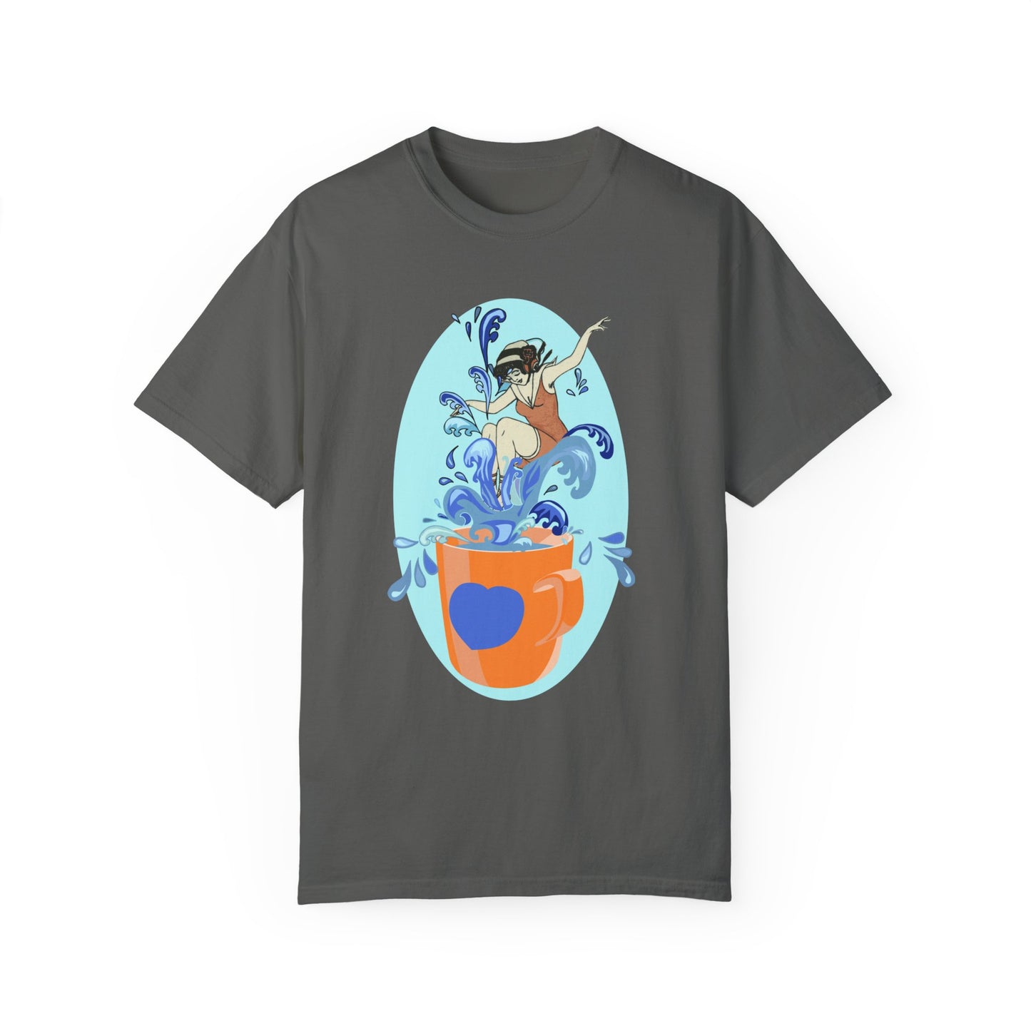 Cup Surfing Graphic Print Shirt Tee Top