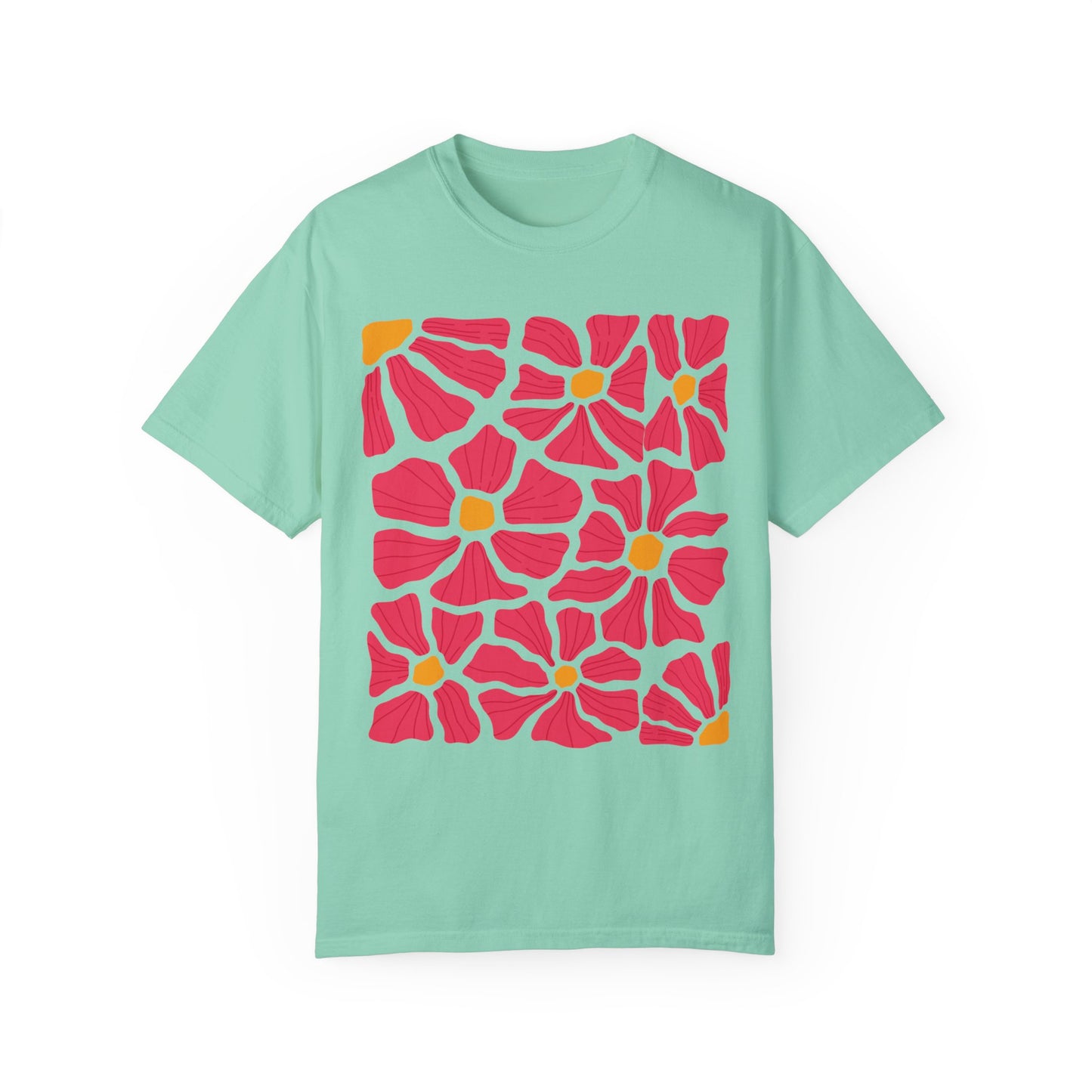 Abstract Matisse Pink Flowers T-Shirt