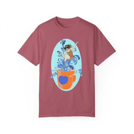 Cup Surfing Graphic Print Shirt Tee Top