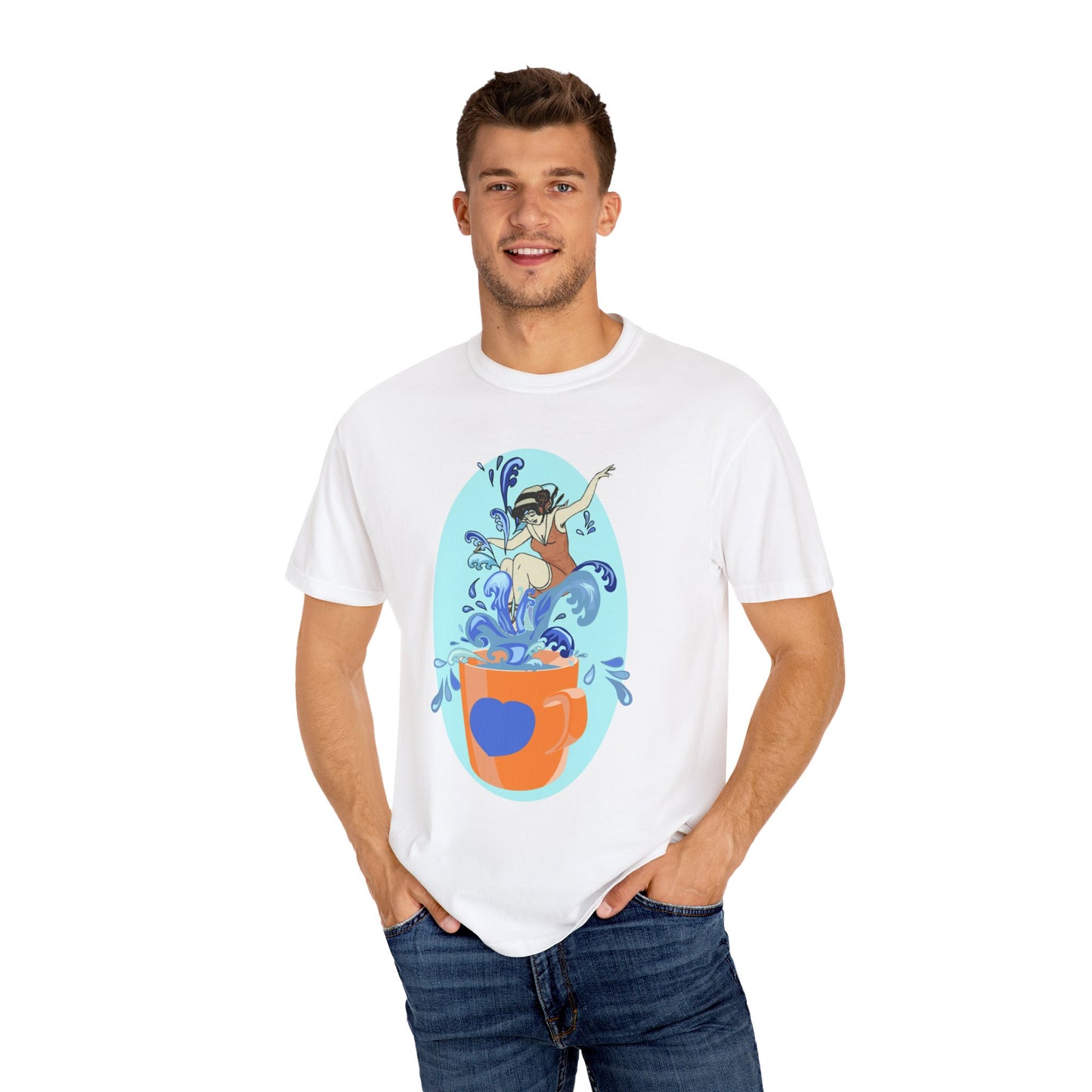 Cup Surfing Graphic Print Shirt Tee Top