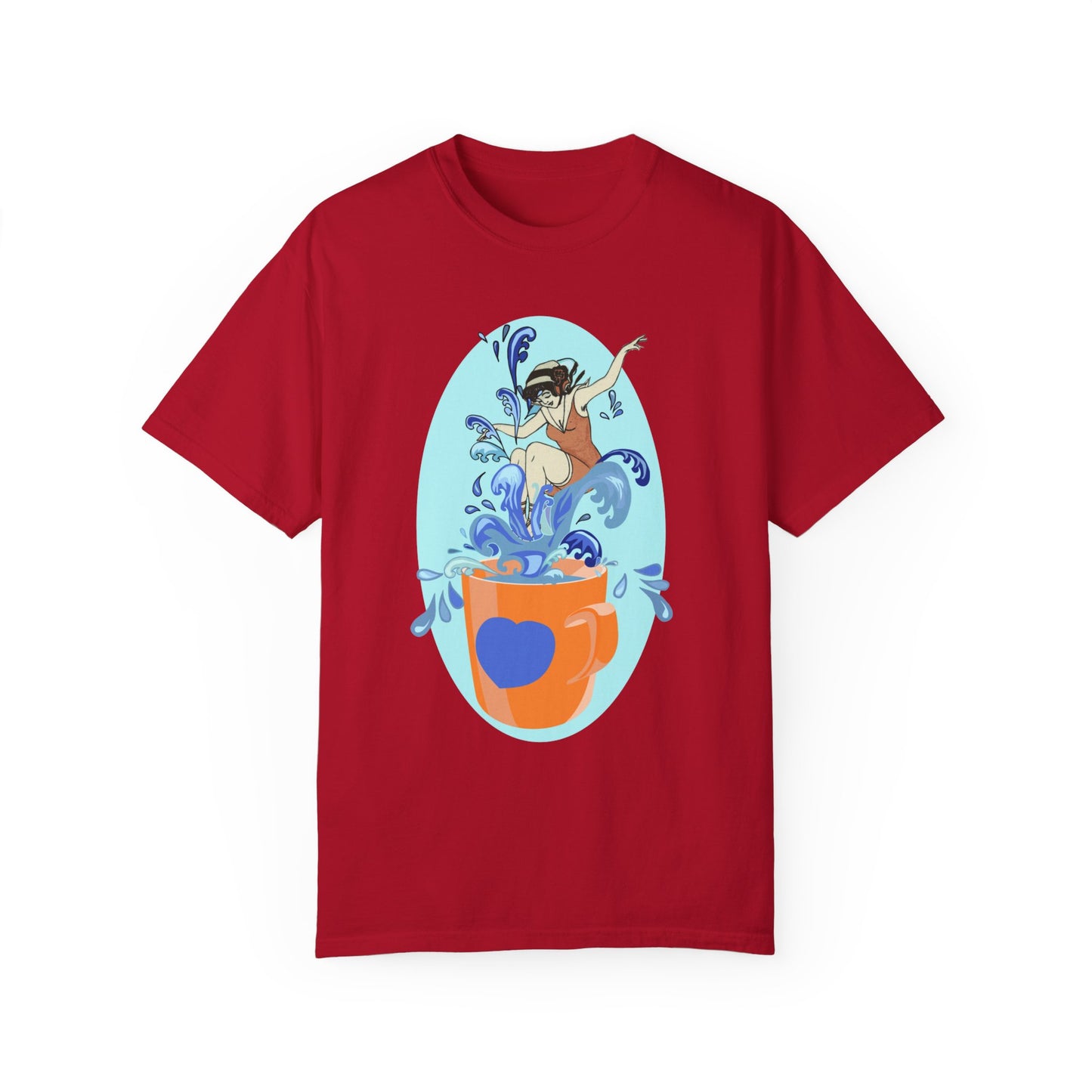 Cup Surfing Graphic Print Shirt Tee Top