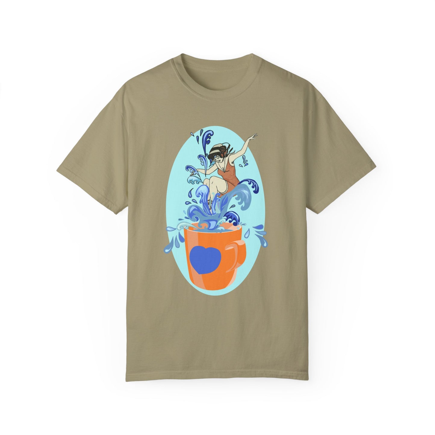 Cup Surfing Graphic Print Shirt Tee Top