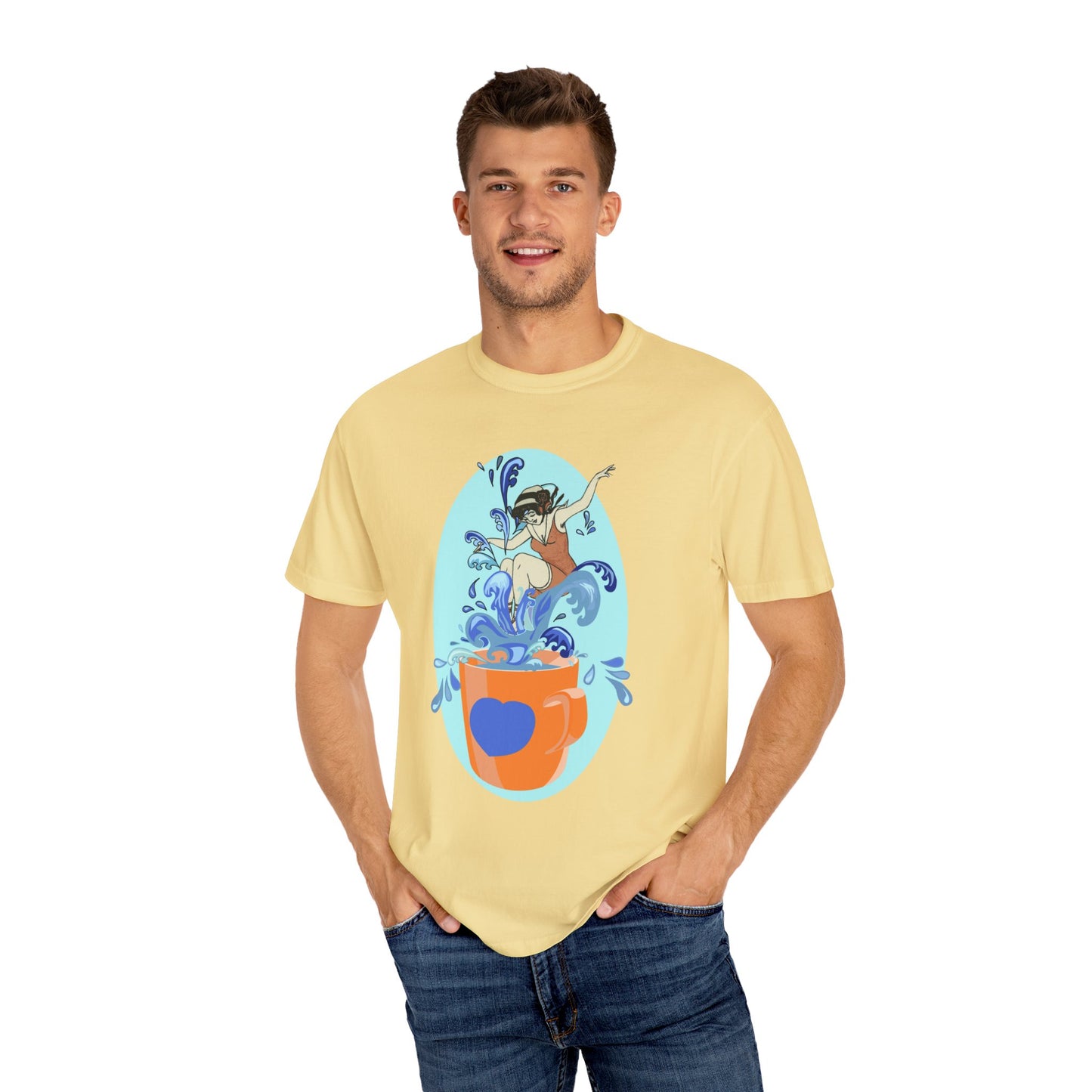 Cup Surfing Graphic Print Shirt Tee Top