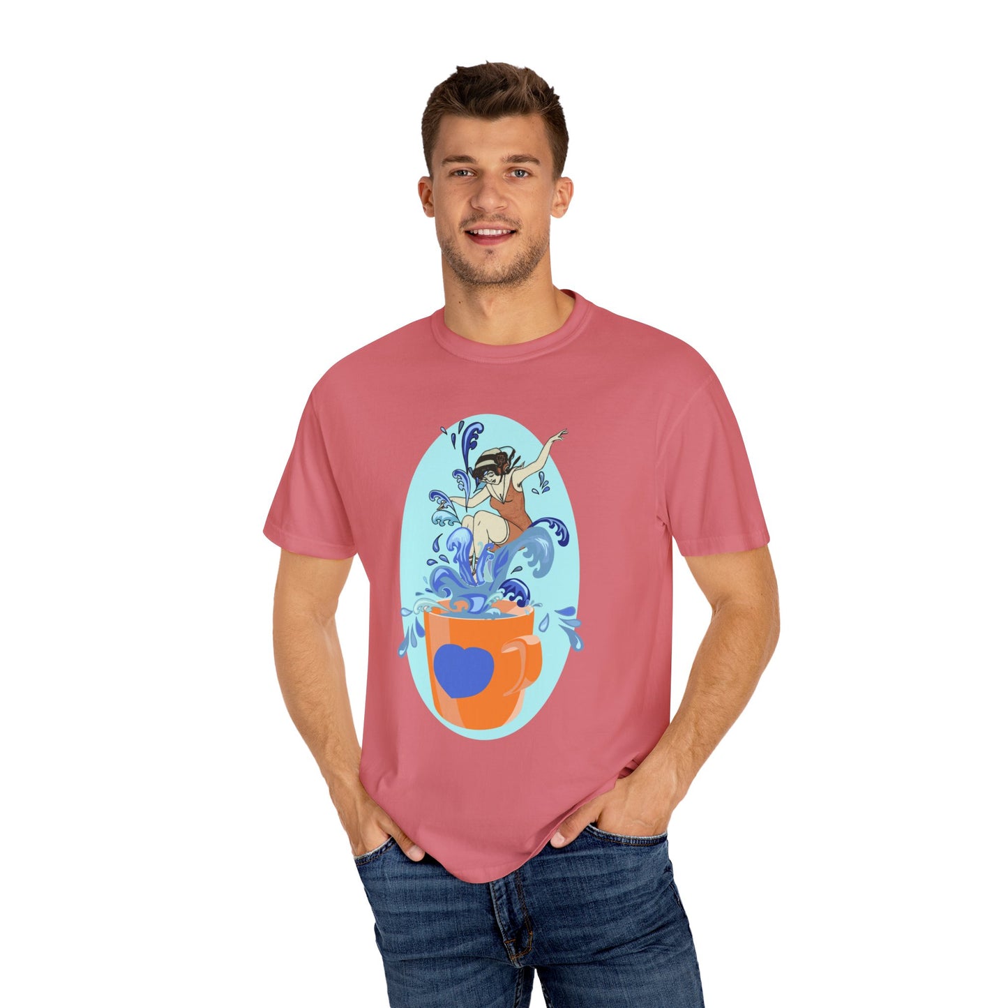 Cup Surfing Graphic Print Shirt Tee Top