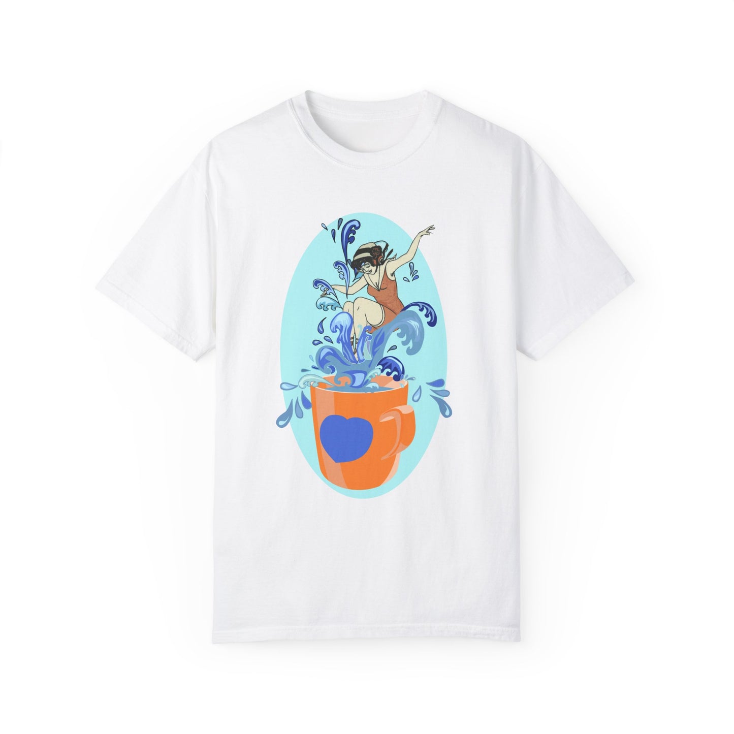 Cup Surfing Graphic Print Shirt Tee Top