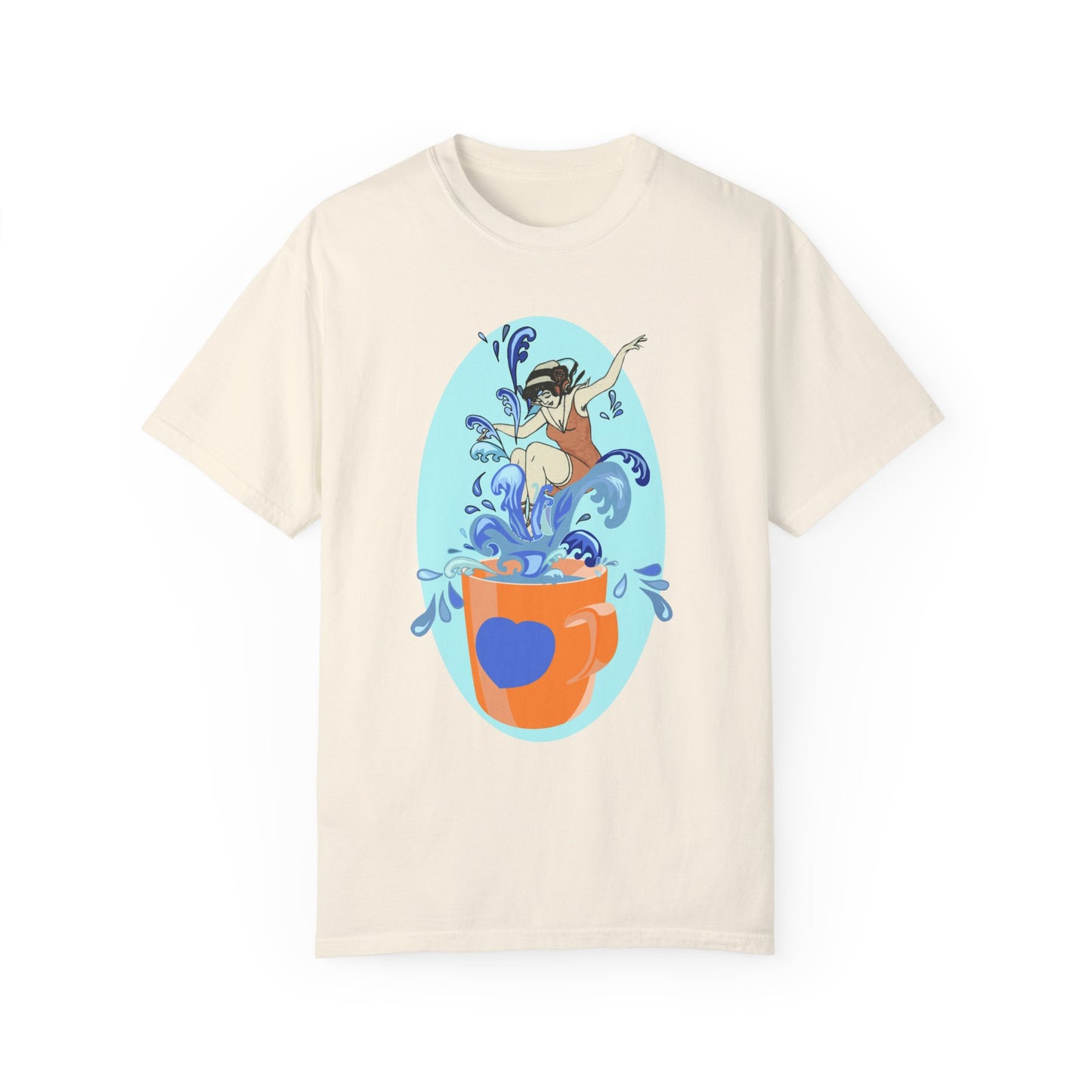 Cup Surfing Graphic Print Shirt Tee Top