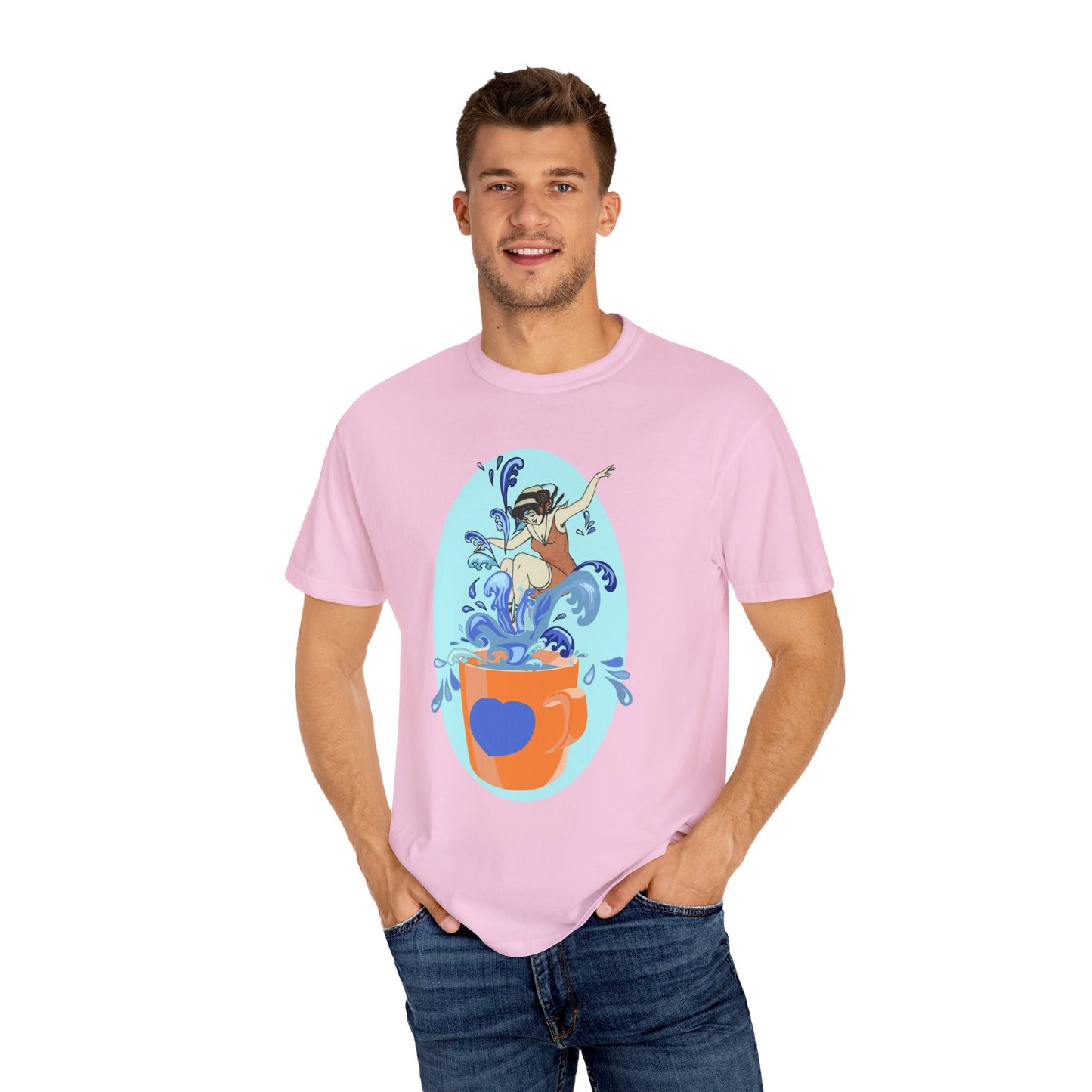 Cup Surfing Graphic Print Shirt Tee Top