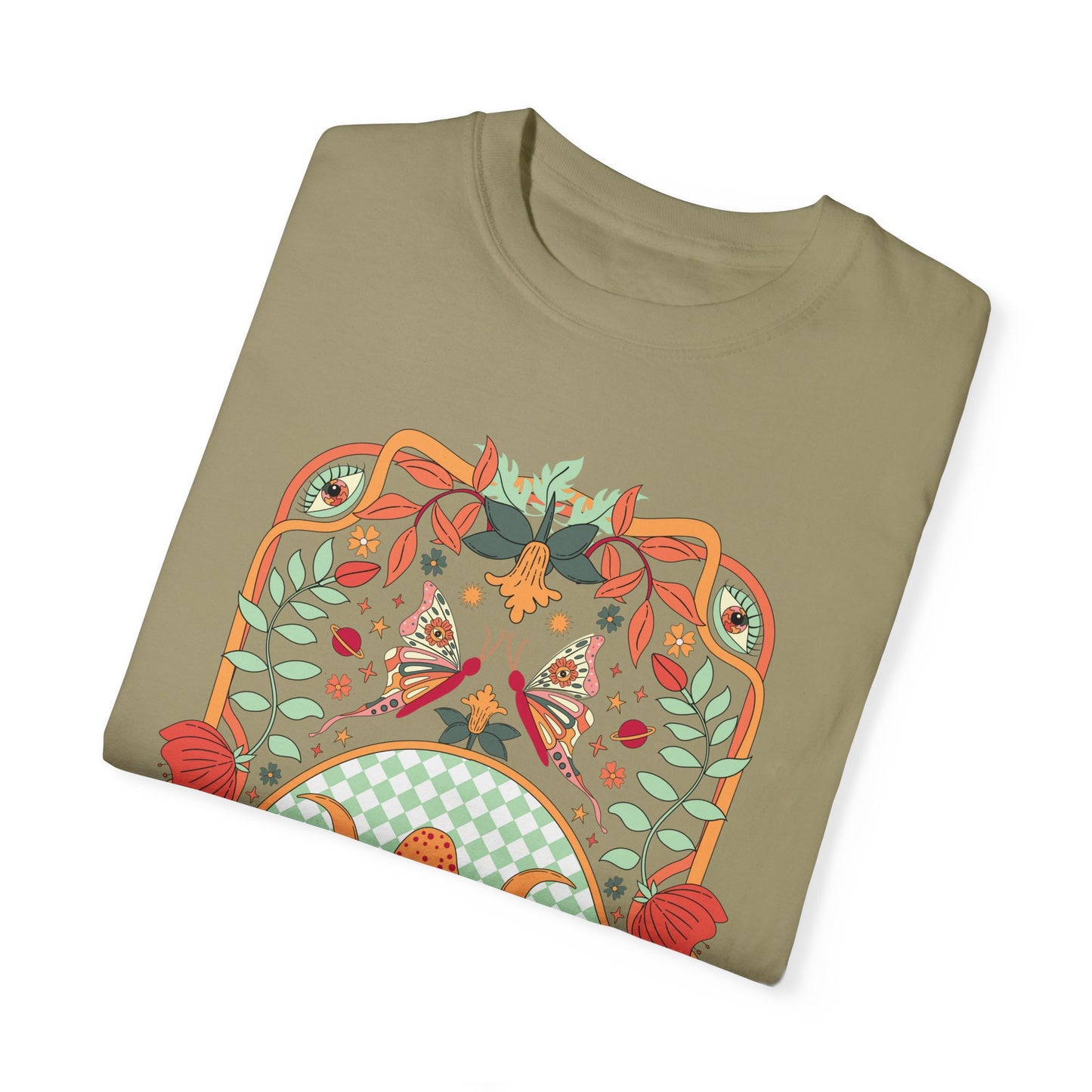 Gingham Mushrooms  Unisex T -shirt