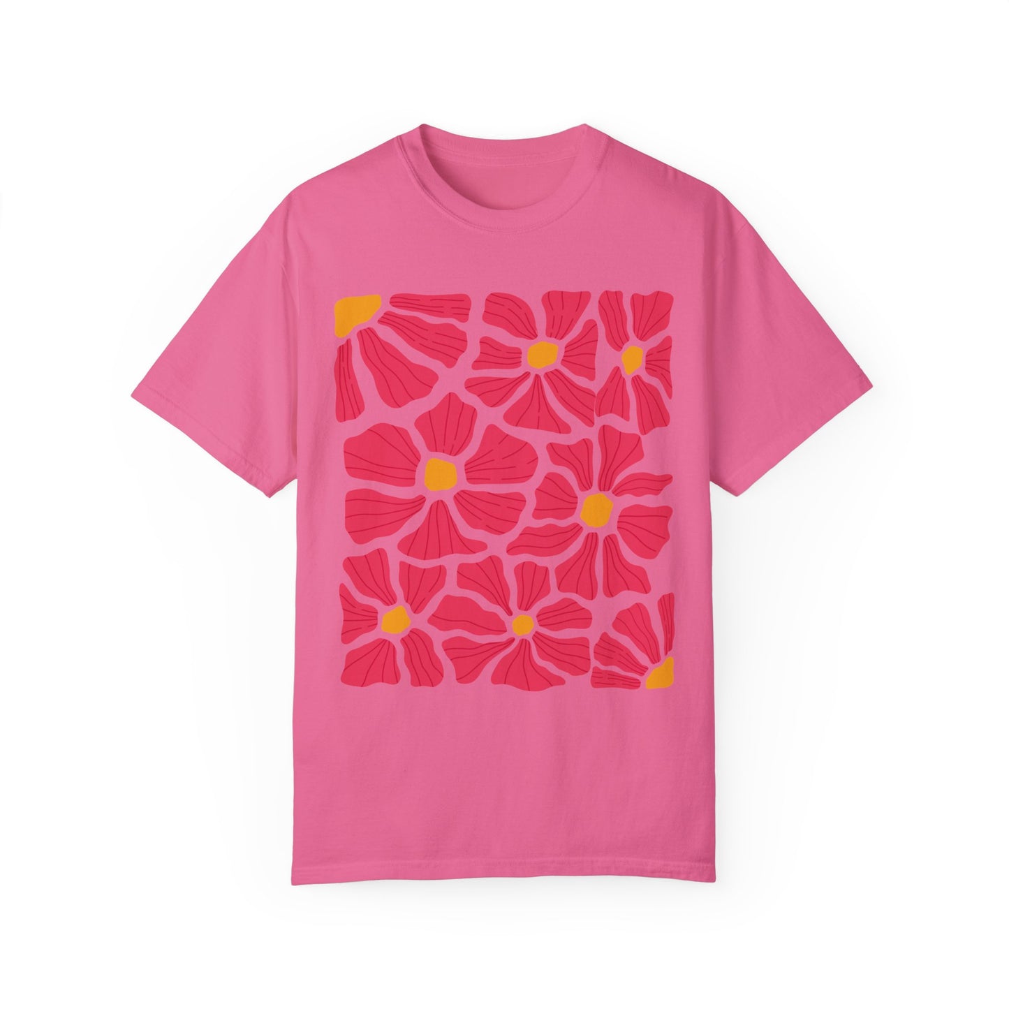 Abstract Matisse Pink Flowers T-Shirt