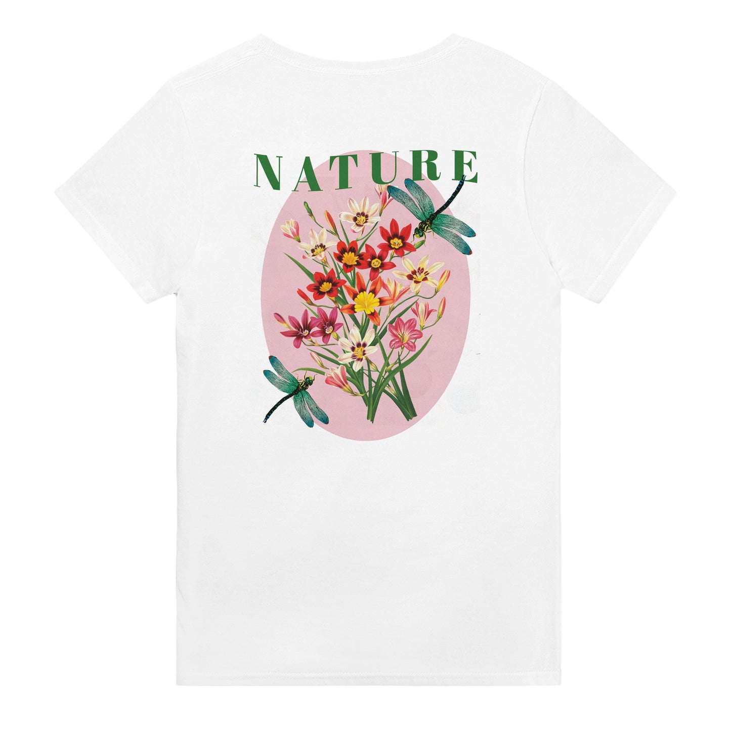 Nature, White Graphic Printed Short Sleeves T-Shirt