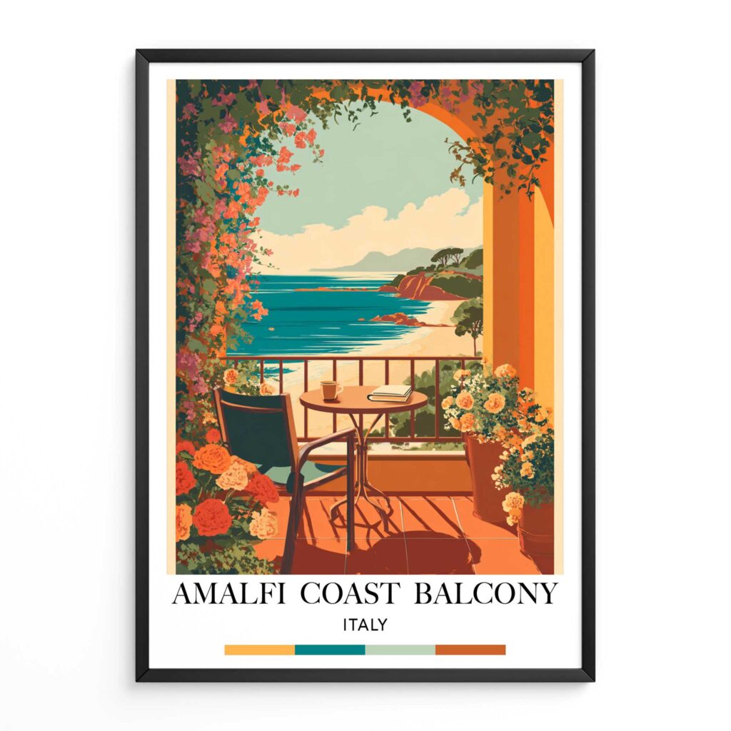 amalfi coast travel poster
