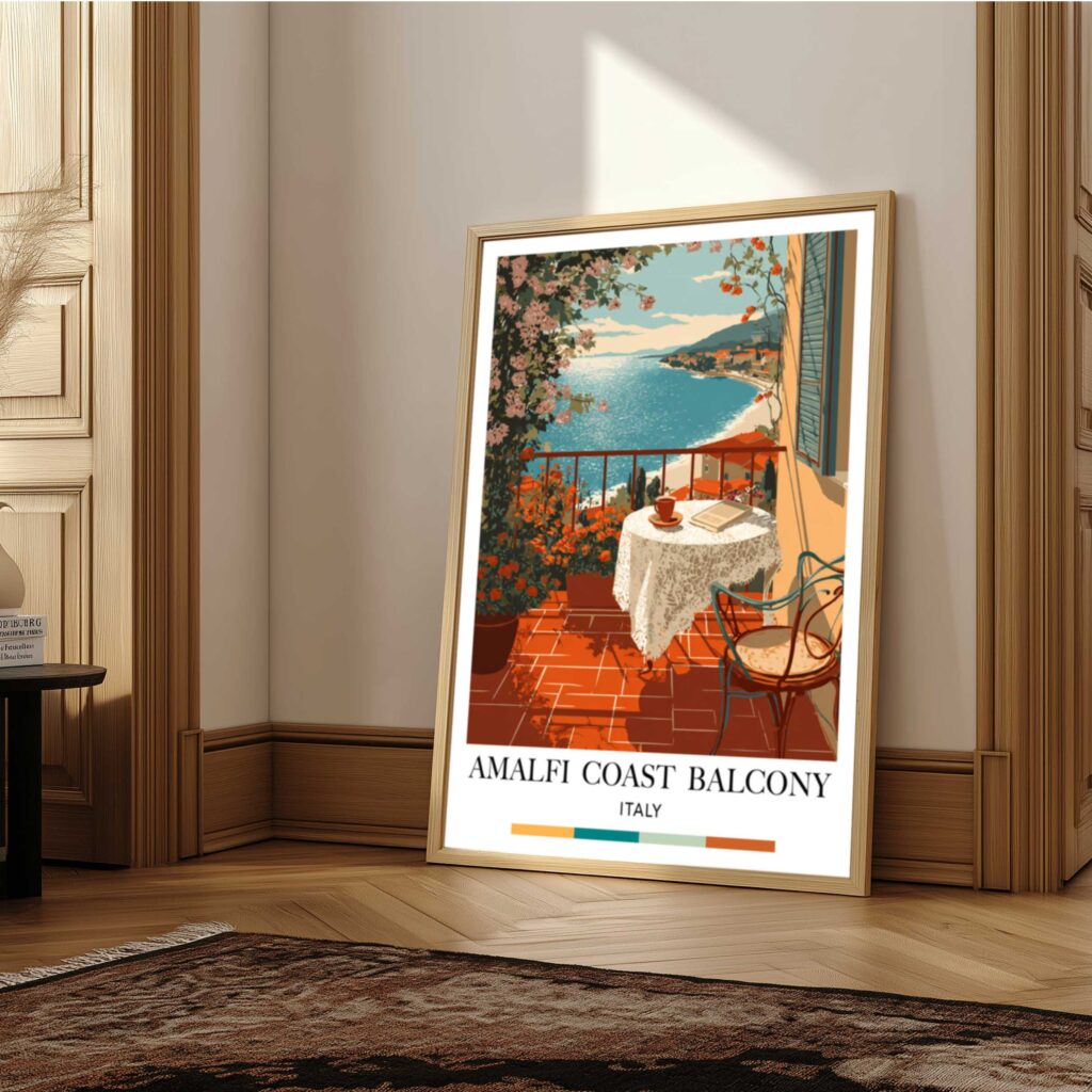 amalfi coast vintage poster